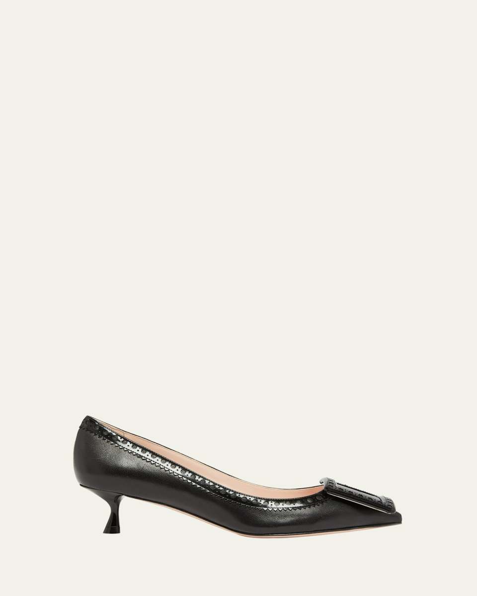 I Love Vivier Mixed Leather Kitten Pumps
